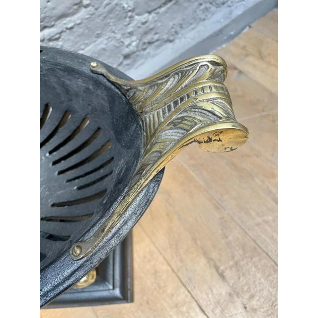 Regency Style Urn Fire Basket Grates in Cast Iron and Brass, 1900, Set of 2 For Sale - Image 9 of 10