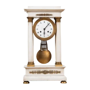 French 19th Century Empire Portico Clock