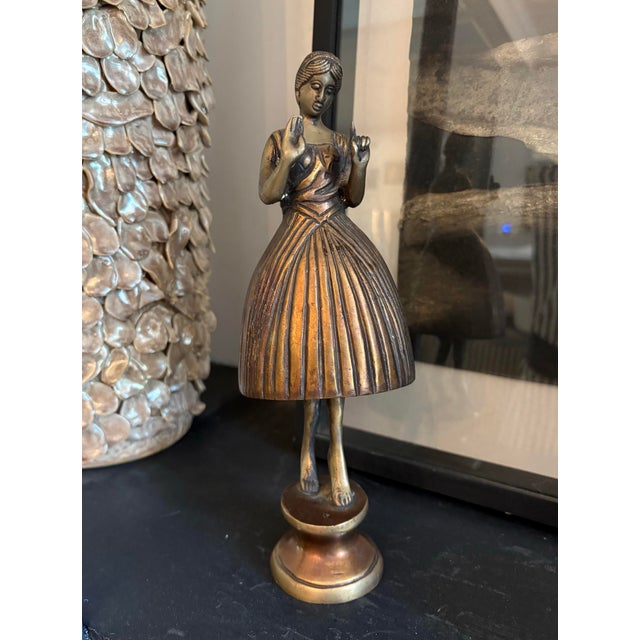 Metal Mid-Century Modern Cast Metal Female Sculpture | European, Circa 1960 For Sale - Image 7 of 8