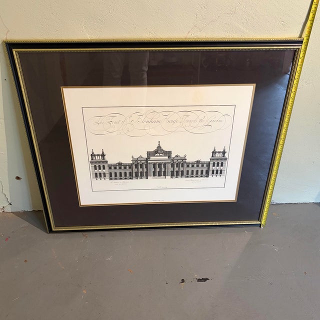 1980s Blenheim Palace - Architectural Print in Custom Frame For Sale - Image 10 of 12