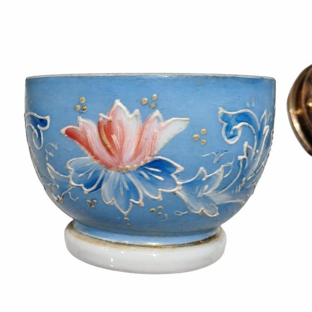 Metal 19th Century Opaline Glass and Silver Dressing Jar For Sale - Image 7 of 9