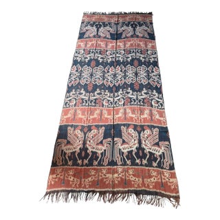 Ikat Textile From Sumba Stunning Tribal Motifs & Colors, Indonesia C. 1950 For Sale