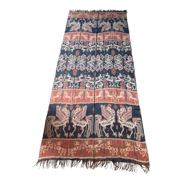 Ikat Textile From Sumba Stunning Tribal Motifs & Colors, Indonesia C. 1950 For Sale