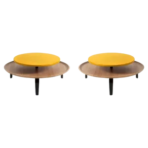 Secreto 85 Coffee Tables in Yellow Mitzouko by Colé Italia, Set of 2