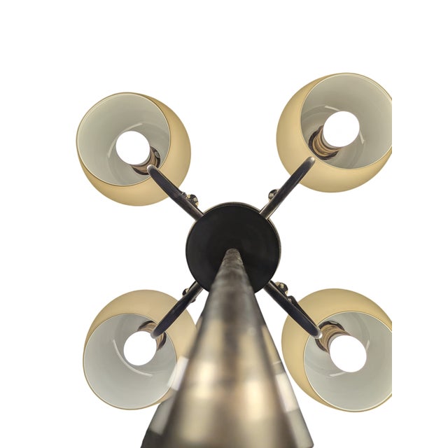 Chandelier in Brass and Glass by Taidetakomo Hakkarainen, 1930s For Sale - Image 10 of 13