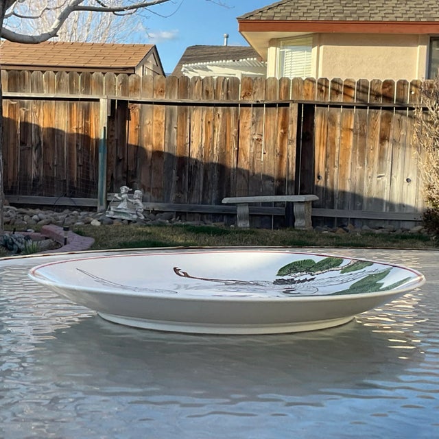 Chinoiserie Early 20th Century Chinese Charger Plate With Cranes With Qianlong Seal Mark in Red Enamel F For Sale - Image 3 of 3