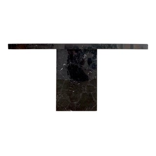 Vintage Modern Nero Marquina Marble Console Table For Sale