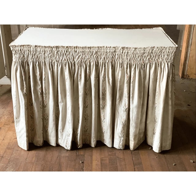 Late 20th Century Vintage Danish Shabby Chic Style Skirted Table For Sale - Image 5 of 11
