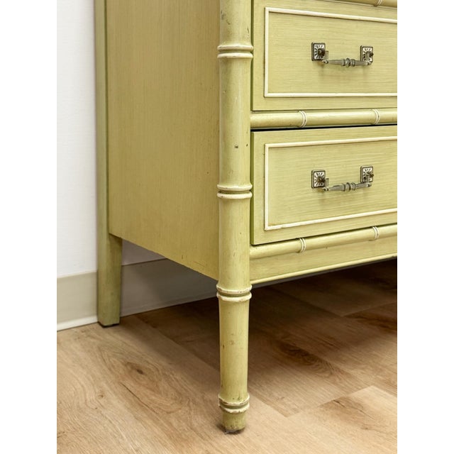 Vintage Dresser Henry Link Green Nine Drawer Bali Hai Coastal Hollywood Regency For Sale - Image 10 of 18
