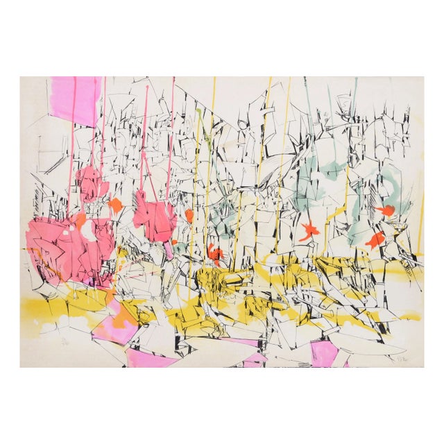 Dimitri "Petrov Futuristic Cityscape I" Lithograph For Sale