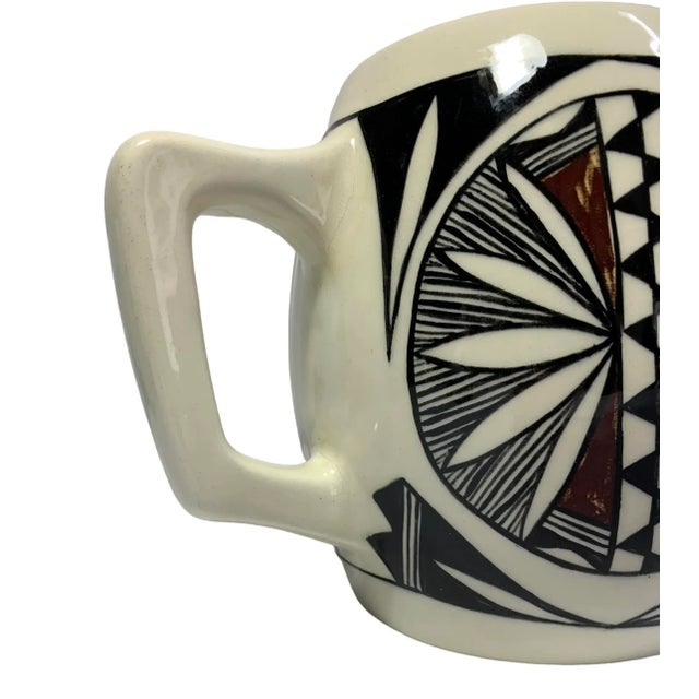 Acoma Pueblo Pottery Signed C H Large Glazed Mug For Sale - Image 4 of 8