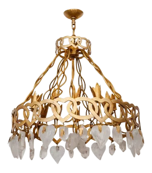 Heart Motif Chandelier In the Manner of Robert Goossens