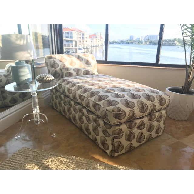 1990s Chase Lounge Cotton Canvas Shell Print in Sepia For Sale In Naples, FL - Image 6 of 7