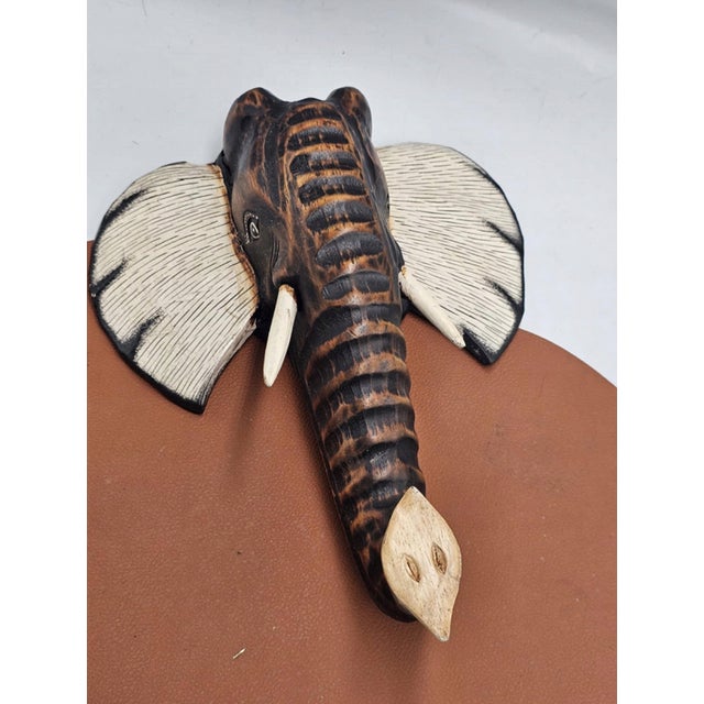 1980s Vintage African Wooden Mask with Elephant Head, 1980s For Sale - Image 5 of 5