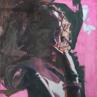 Find A Balance by Elena Burykina | Oil on panel Portrait of a woman with a contemplative expression. For Sale