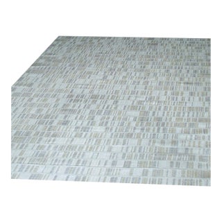 4x6 Freya Timeless Ivory Geometric Modern Hand Knotted Wool Carpet Rug For Sale