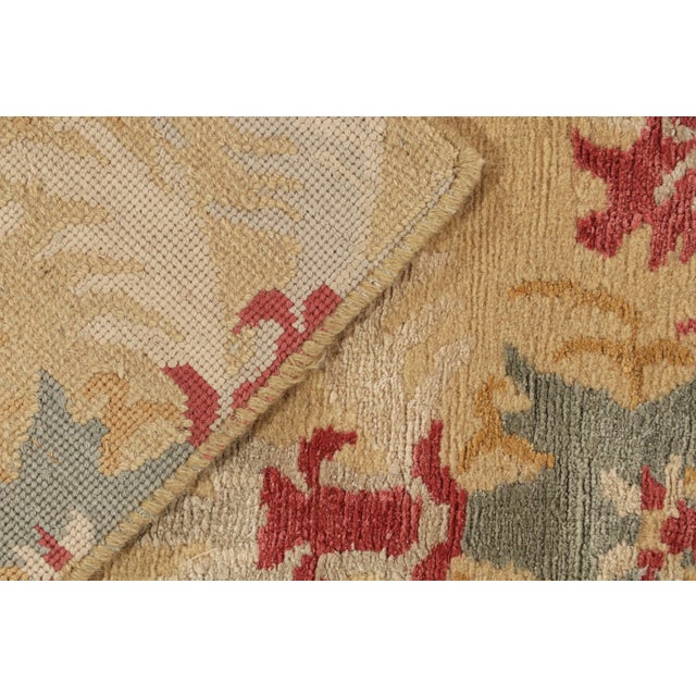 Spanish European Style Runner in Gold, Red & Gray Floral Pattern by Rug & Kilim For Sale In New York - Image 6 of 6