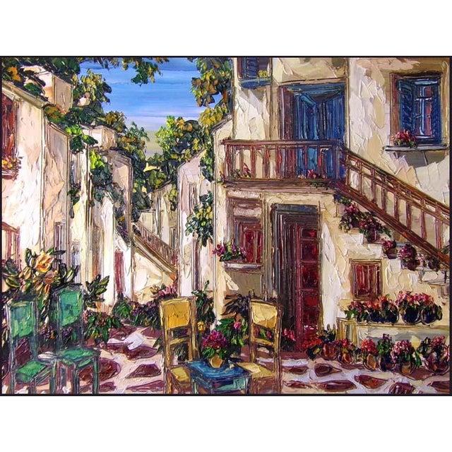 Maya Eventov Untitled Oil Canvas With Beautiful Custom Frame Me040908-03 For Sale In Denver - Image 6 of 6