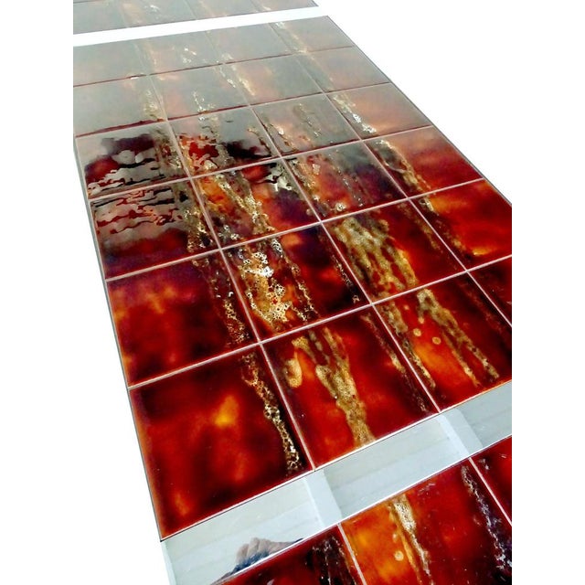 Large Vintage Space Age Ceramic Tiles Table from Belarti For Sale - Image 12 of 14