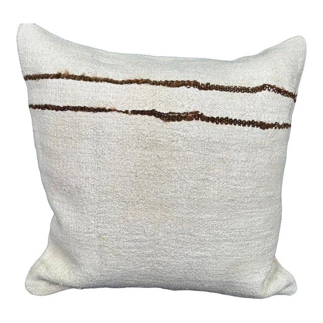 Turkish Hemp Pillow Cushion Natural Beige Brown Cushion Cover 20x20 For Sale