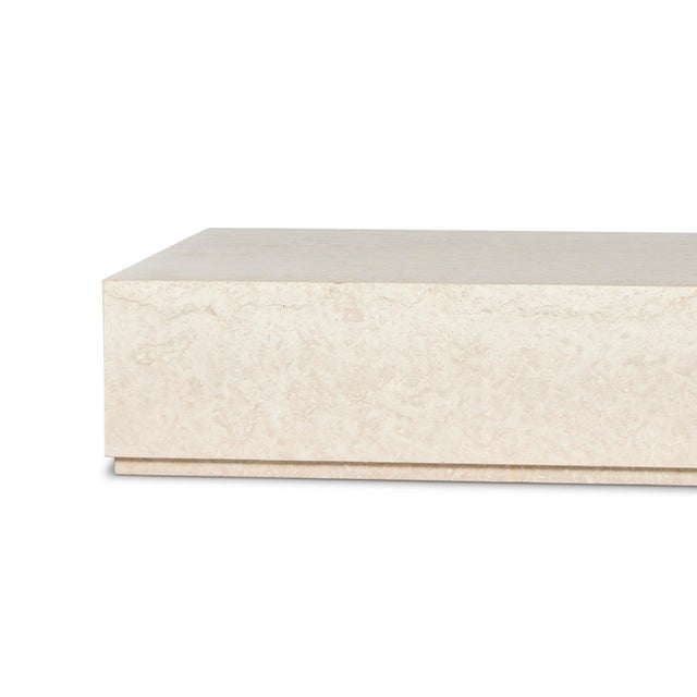 Stone Four Hands Oakland Outdoor Rectangular Coffee Table - Outdoor Cream Marble For Sale - Image 7 of 9