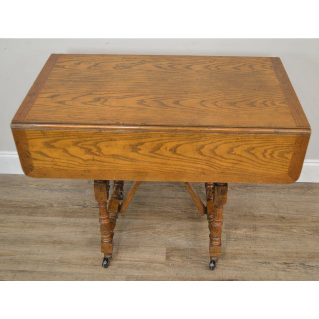 Baker Vintage Jacobean Style Oak Dropleaf High Low Adjustable Coffee