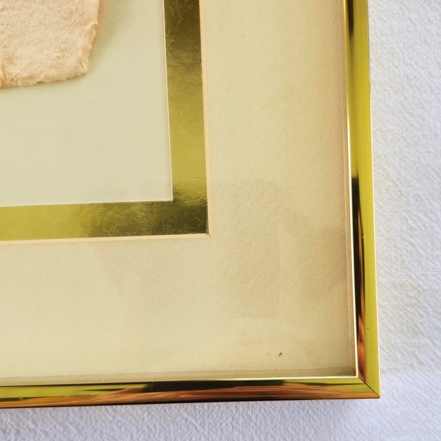 Salmon 1987 Handmade Paper Relief Sculptures · Blush Salmon and Celadon · Gold Shadow Frame · 1987 · Signed "Nikki" For Sale - Image 8 of 10