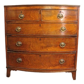 Circa 1770-90 George III Period English Bowfront Chest of Drawers For Sale