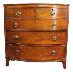 Circa 1770-90 George III Period English Bowfront Chest of Drawers