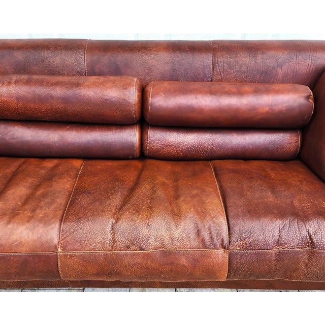 Animal Skin Italian Leather Sofa by Baxter of Italy For Sale - Image 7 of 18