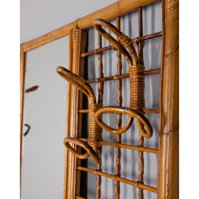 Vintage Italian Bamboo Wall Coat Rack, 1960s For Sale - Image 9 of 10
