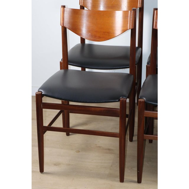 Chairs in Teak and Black Imitation Leather by Gianfranco Frattini, 1960s, Set of 6 For Sale - Image 17 of 18