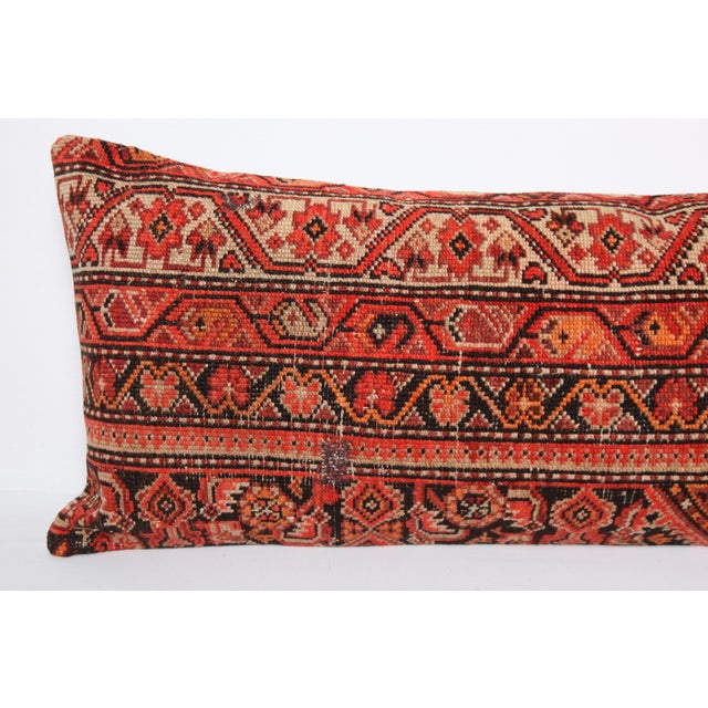Early 20th Century Vintage Antique Persian Rug Lumbar Pillow Cover – Tribal Decorative Cushion For Sale - Image 5 of 10