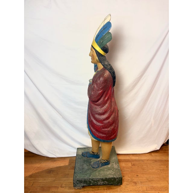 Vintage Hand-Carved Wood Cigar Store Figure – Americana Folk Art For Sale - Image 11 of 13
