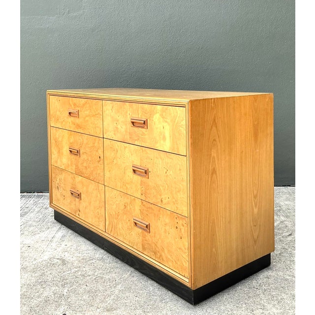Vintage Henredon "Scene Two" Burl Wood Six-Drawer Dresser For Sale - Image 10 of 12