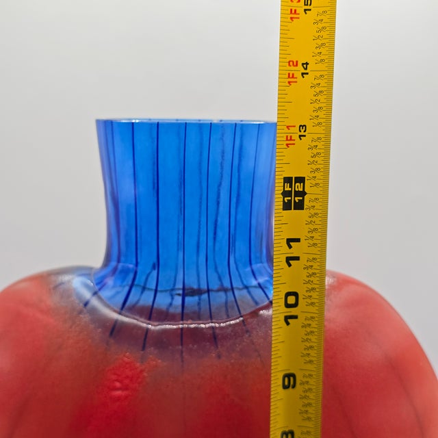 Red Kosta Boda "Bon Bon" Studio Art Glass Vase Designed by Kjell Engman For Sale - Image 8 of 10