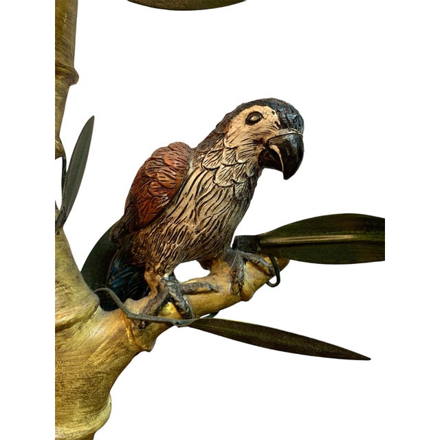 Mid 20th Century Faux Bamboo Parrot Table Lamp For Sale In Atlanta - Image 6 of 9