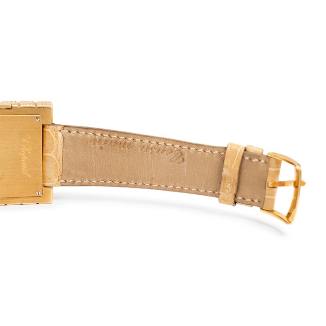 Gold Ladies Chopard Ice Cube 32mm 13/6858 18k Yellow Gold Diamond Watch For Sale - Image 8 of 10