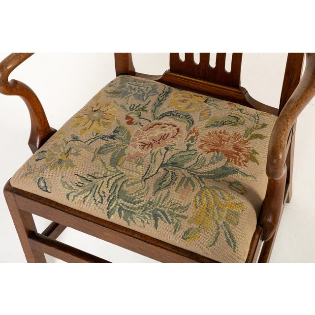 Large 18th Century English George III Mahogany Armchairs, Set of 2 For Sale - Image 10 of 11