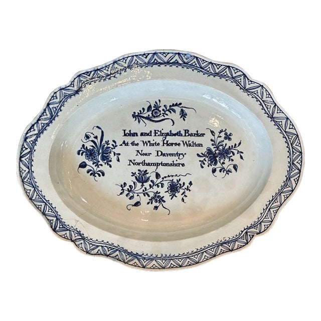 Late 19th Century Blue and White Platter For Sale