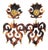 Isabel Canovas Tortoise Resin Dangle Carved Clip Earrings For Sale