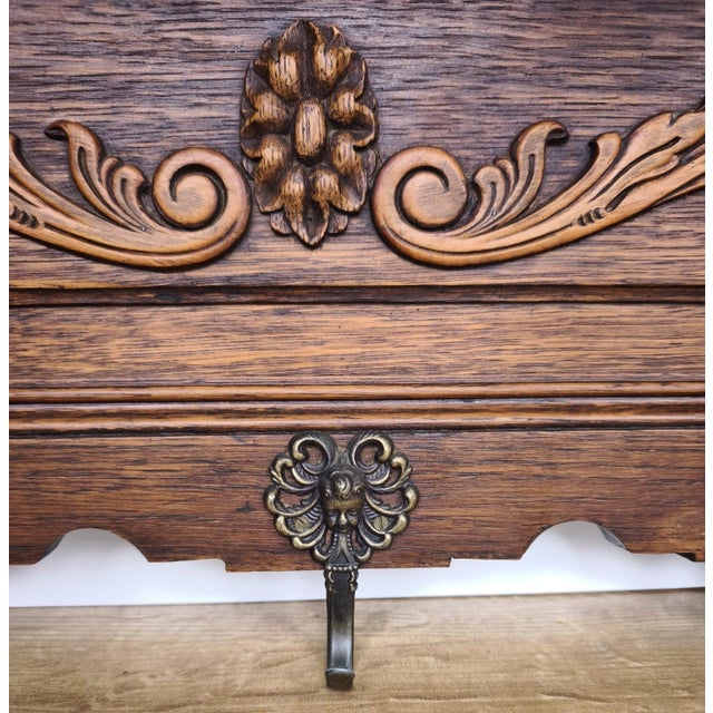 Vintage French Coat Rack in Oak For Sale - Image 6 of 9