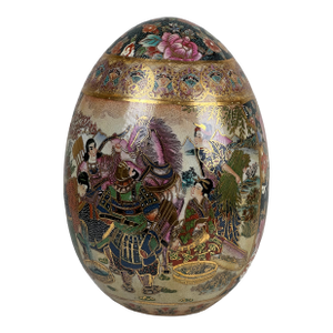 Large Antique Satsuma Porcelain Egg Chinese Export