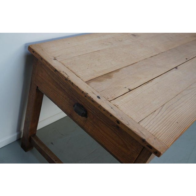 Antique Late 19th Century French Rustic Farmhouse Cherry Wood Dining Table For Sale - Image 13 of 18