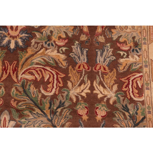 Textile Art Nouveau 1990's Pak-Persian Brown/Gold Wool Rug - 8'2'' X 11'1'' For Sale - Image 7 of 9