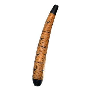 Vintage Hausa Shantu Percussion Flute With Stand From Nigeria - 25" H For Sale