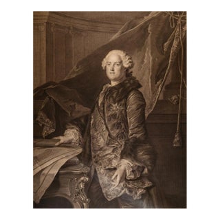 Marquis de Marigny: An 18th C. Wille Engraved Portrait after a Tocque Painting, 1761 For Sale