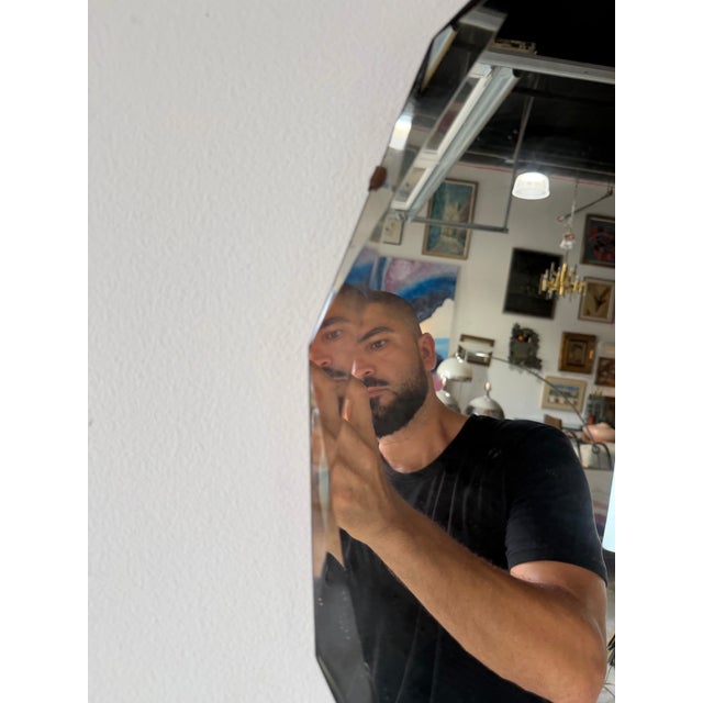 1940’s Art Deco Hollywood Regency Beveled Wall Mirror For Sale - Image 12 of 12