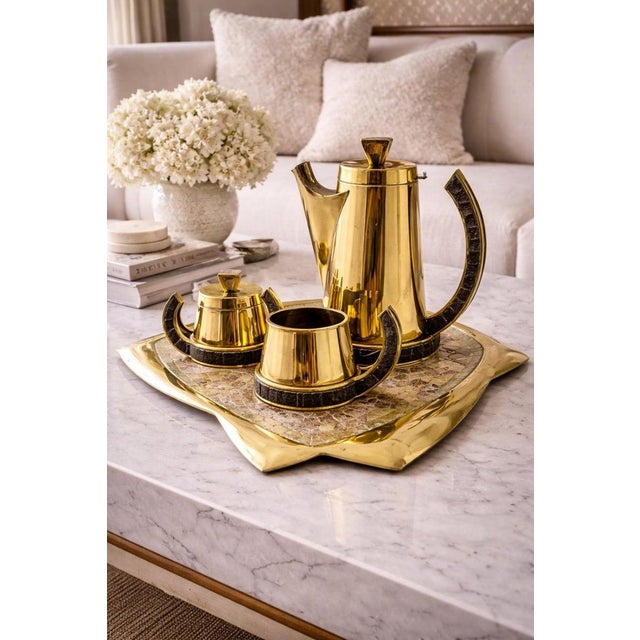 A striking and highly collectible mid-century modern coffee service by Salvador Terán, one of the most innovative figures...