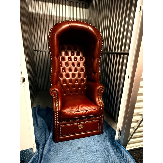 Gucci Décor Capitonné Porter’s Chair A made to order porter’s chair in tufted rich oxblood leather. A Gucci pull opens a...